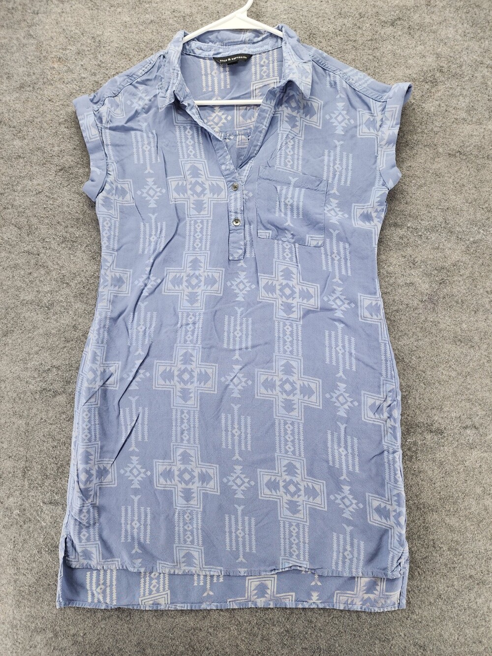 Rock Republic Dress Womens Small Short Sleeve Blue Collared